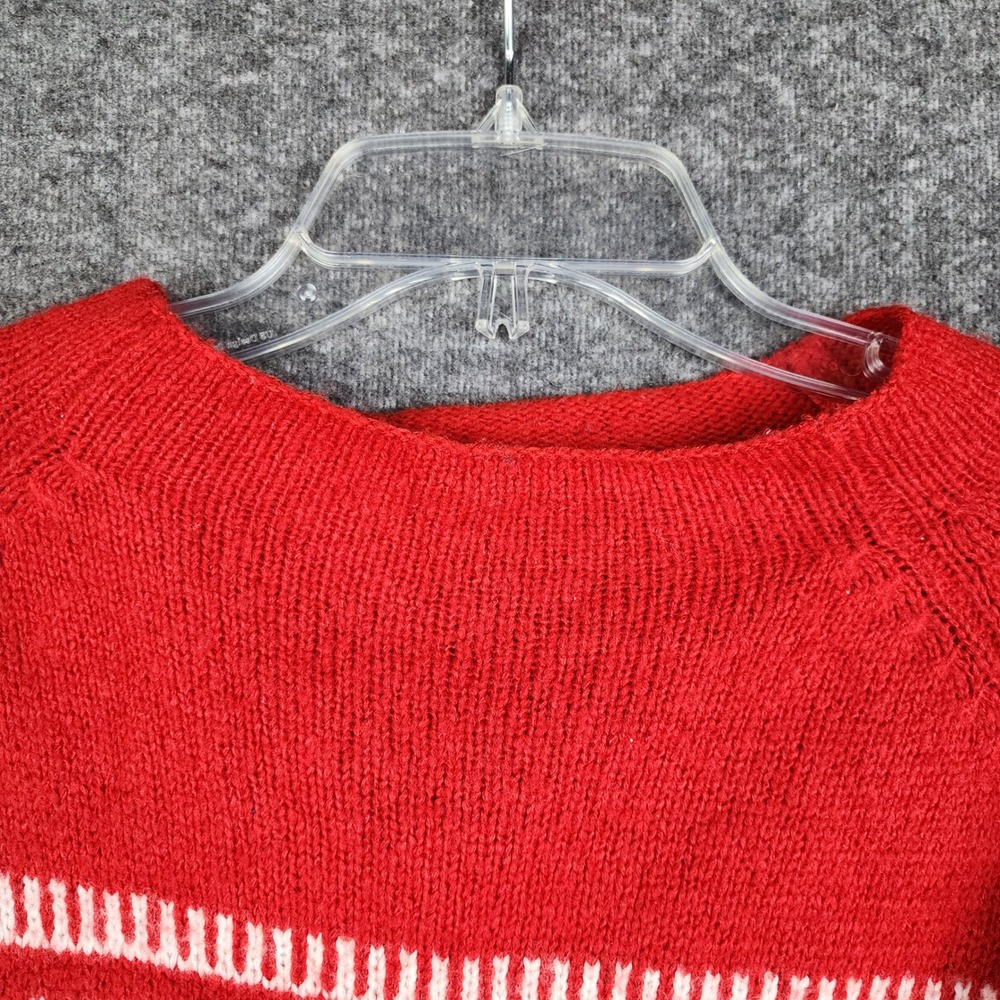 Karen Scott II Fair Isle Sweater Women 2X Red Navy Blue Wool Blend Oversized - Picture 3 of 6